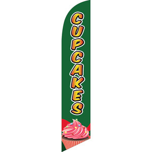 Cupcakes (green background) Semi Custom Feather Flag Kit