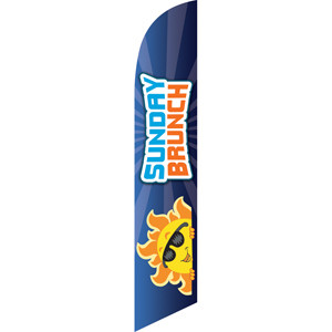 Sunday Brunch (blue background) Semi Custom Feather Flag Kit