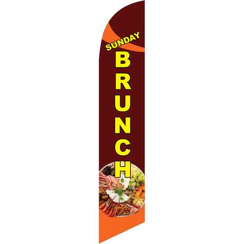 Sunday Brunch (brown background) Semi Custom Feather Flag Kit