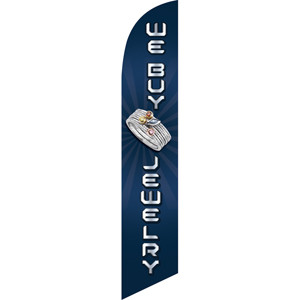 We Buy Jewelry (blue background) Semi Custom Feather Flag Kit