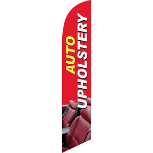 Auto Upholstery (red background) Semi Custom Feather Flag Kit