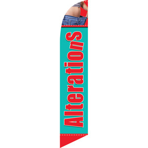 Alterations (red letters, teal background) Semi Custom Feather Flag Kit