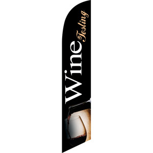 Wine Tasting (black background, with glass) Semi Custom Feather Flag Kit 