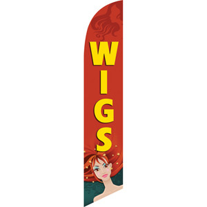 Wigs (orange background) Semi Custom Feather Flag Kit