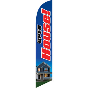 Open House (blue background) Semi Custom Feather Flag Kit