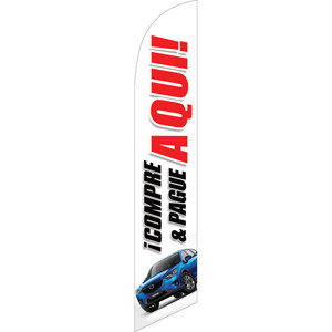 Compre & Pague (white background) Semi Custom Feather Flag Kit