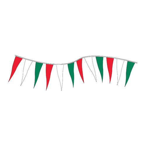 Red, White and Green Icicle String Pennants