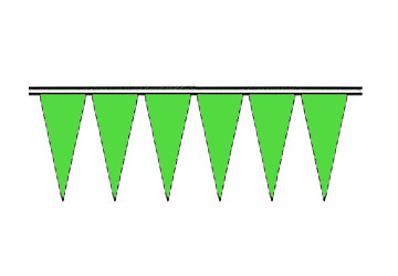 Signal Green Fluorescent Icicle Pennants