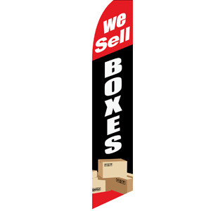 WE SELL BOXES Feather Flag