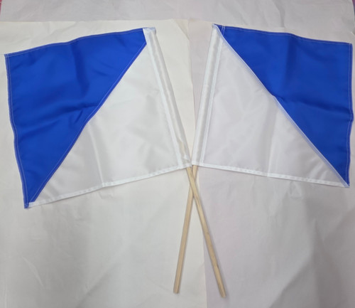 Semaphore Signal Flag Blue and White Set Of 2- Mounted
