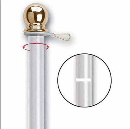 6 ft. White Aluminum Spinning Pole