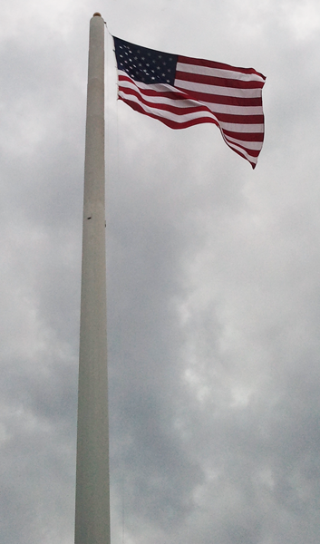Cell phone towers are great for our High Wind flags. This flag is on a 140 foot tower.