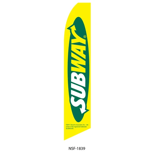 Subway Feather Flag (yellow green)
