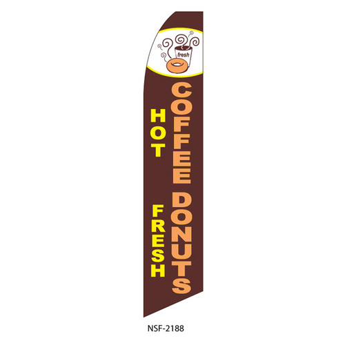 Hot Coffee Fresh Donuts Feather Flag