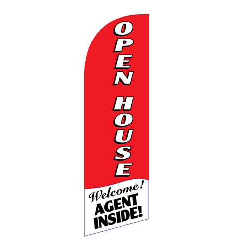 Open House Agent Inside 6ft Feather Flag (red #2)