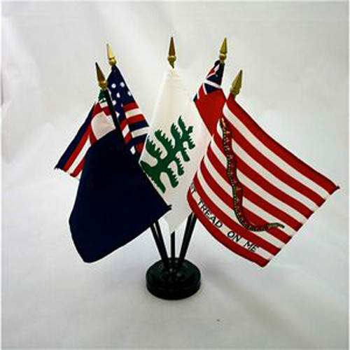 Colonial Series #2 - 5 Stick Flag Set with Base