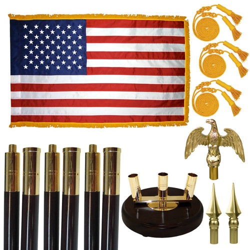 Signature Mahogany Flag Set (with 3 Poles)