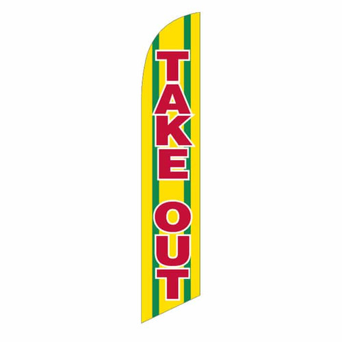 Take Out (yellow and green background) Semi Custom Feather Flag Kit 