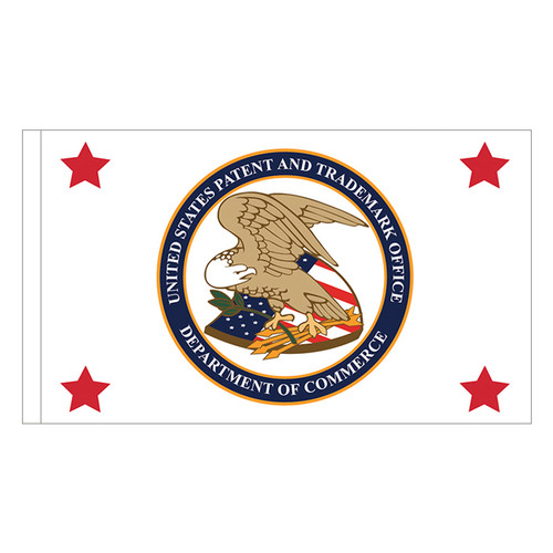 U.S. Patent and Trademark Office flag with pole sleeve