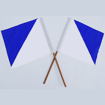 Semaphore Signal Flag Blue and White Set Of 2 ( No-Sticks)