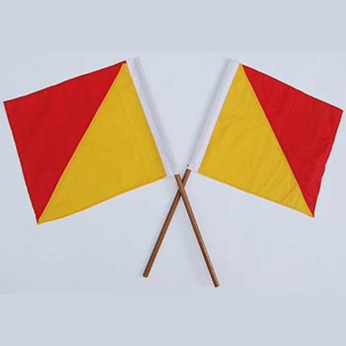Semaphore Signal Flag Red and Yellow Set Of 2 ( No Sticks )