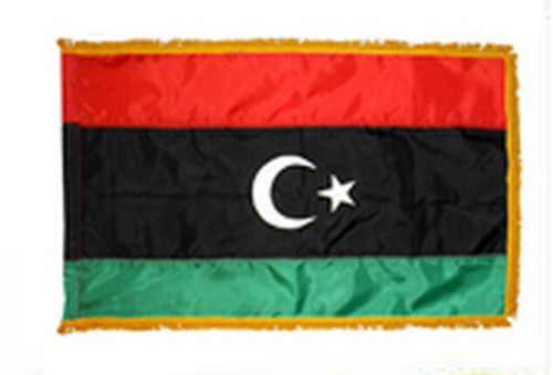 Libya Fringed Lobby Flag