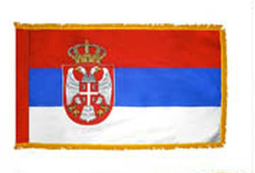 Serbia Fringed Lobby Flag