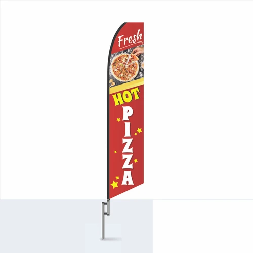 Fresh Hot Pizza Feather Flag