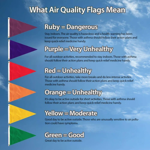 Air Quality Flag Pennant - Bright Red