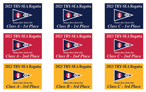 Thames River Yacht Club ( 12x18 inch ) Custom Flag Package - 9 Flags