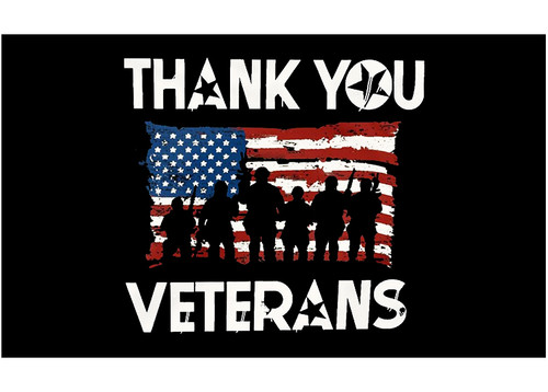 Thank You Veterans 5x8 Custom Flag