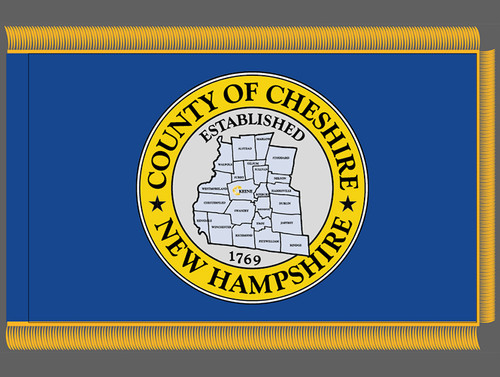 Cheshire County New Hampshire Indoor Lobby Flag