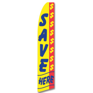 Save Here Feather Flag