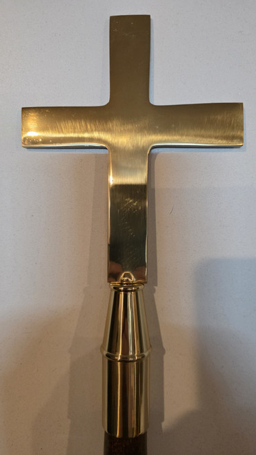 Metal Gold Church Cross for Wood Poles Only