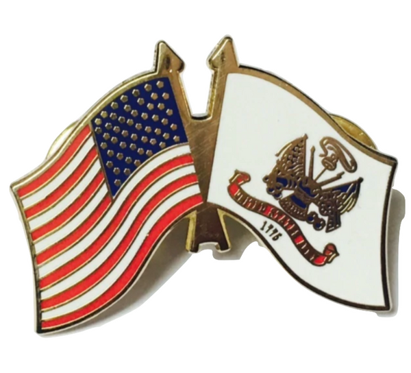 Army/ US Flag Lapel Pin (White)