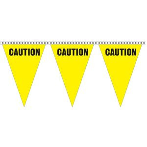 Customized Printing 37FT Caution Marking Pennants String Flag For Warn
