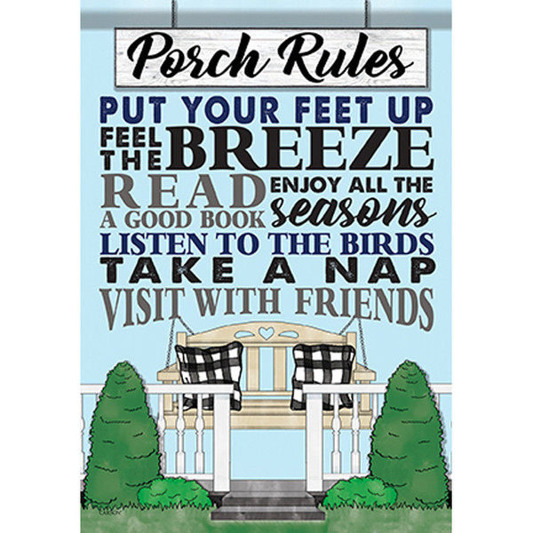 Porch Rules DuraSoft Garden Flag - FlagCenter.com