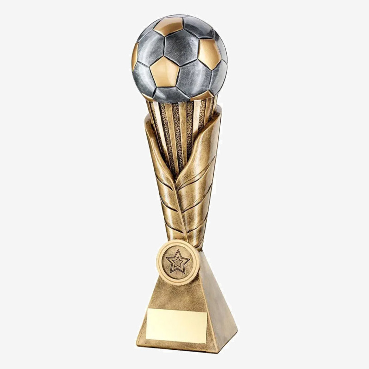Football On Leaf Burst Column With Plate