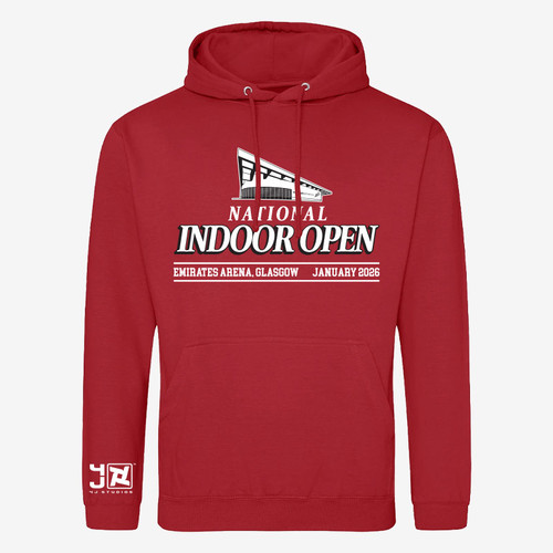 Scottish Athletics National Indoor Open 2026 Adults Hoodie - Red (Clearance)