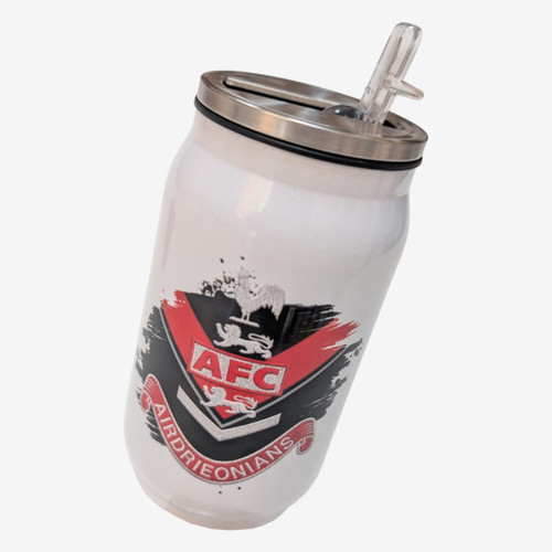 Aidrieonians Double Wall Stainless Steel Can w/ Straw