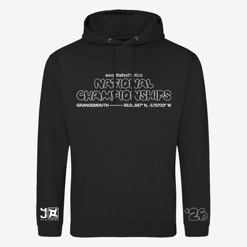 Scottish Athletics National Championships Adults Hoodie - Black - GRANGEMOUTH (Clearance)