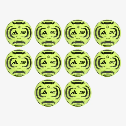 adidas Tiro Club 26 Training Ball - Lucid Lemon/Black (Bundle of 10)