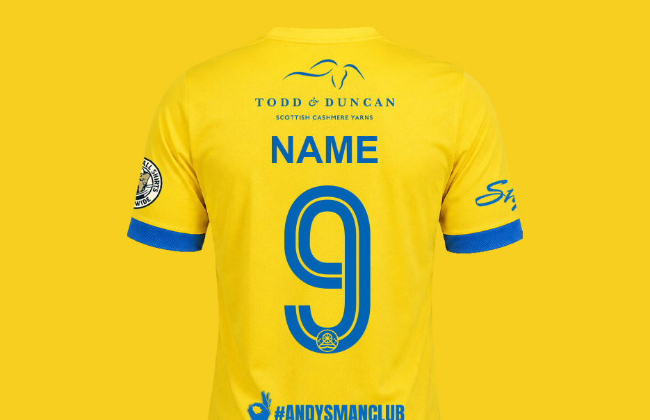 Cowdenbeath name and number printing