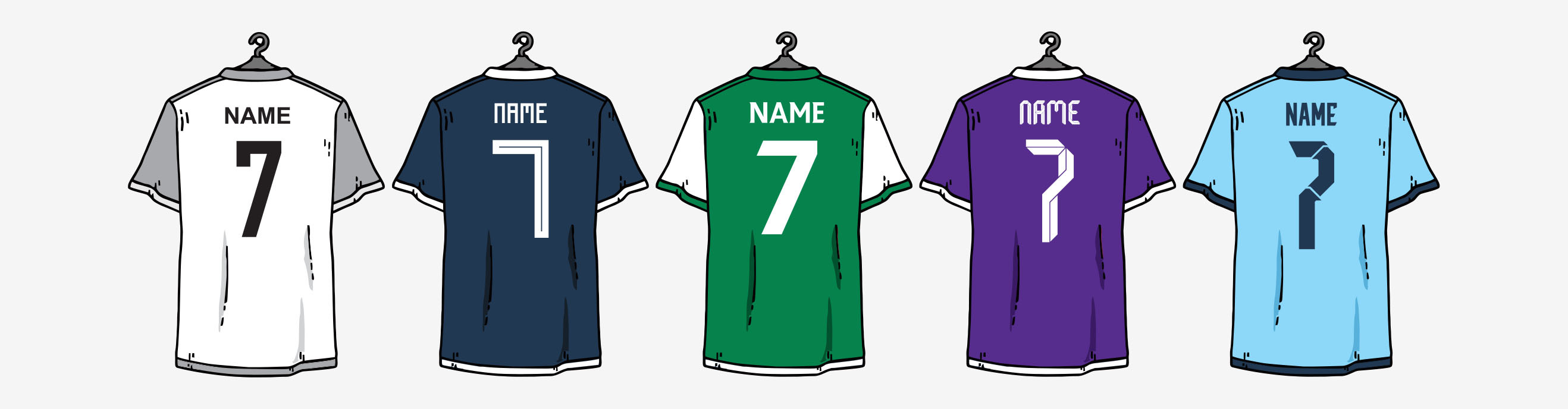 Replica shirt printing style examples