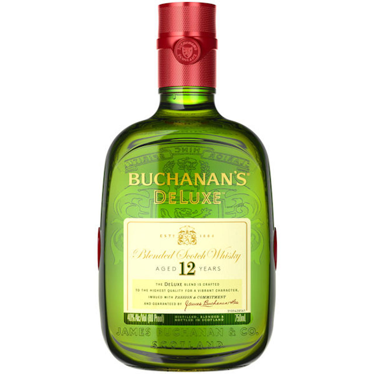 Year Buchanan\'s 750ml Old DeLuxe Blended 12 Scotch