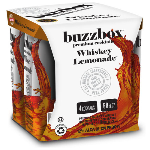 Buzzbox Whiskey Lemonade Cocktails 200ml 4 Pack