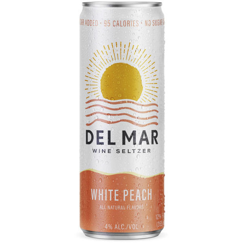 Del Mar White Peach Wine Seltzer 12oz 4 Pack Cans