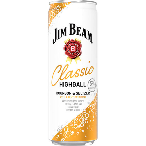 Jim Beam Classic Highball Bourbon Seltzer Ready To Drink 12oz 4 Pack Cans