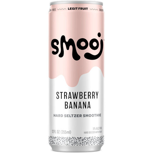 Smooj Strawberry Banana Smoothie Hard Seltzer 12oz 6 Pack Cans