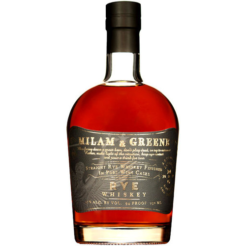 Milam & Greene Port Cask Finish Straight Rye Whiskey 750ml